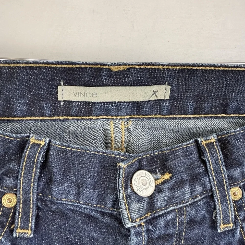 Vince Slim Straight Leg Denim Jeans Cotton Dark Wash Made in USA‎ Indigo 30